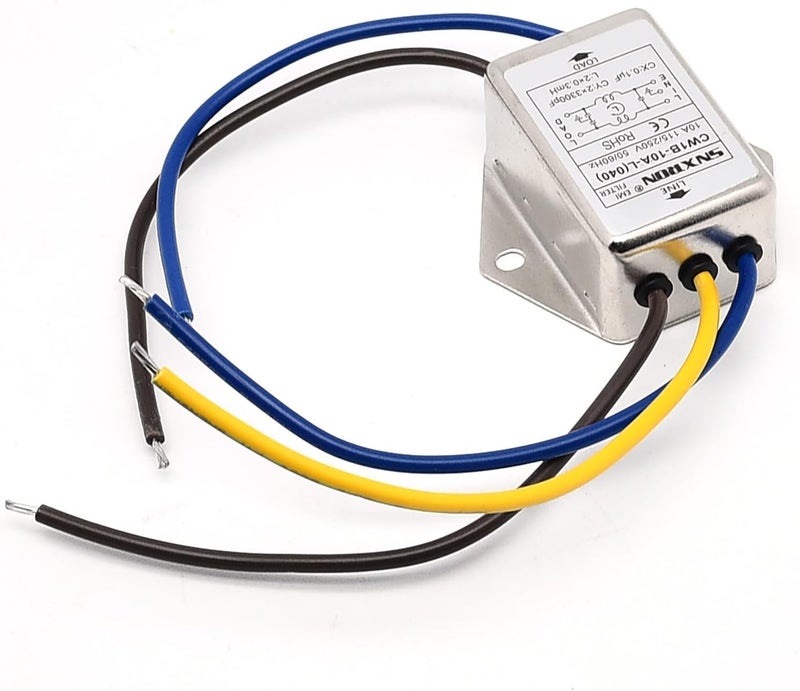 Surf turtle EMI Filter,115/250VAC 10A Noise Suppressor Power Filter With Wire - Image 5